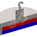 Magnetická čočka s háčkem - model